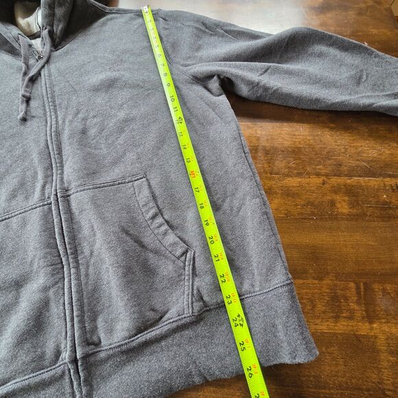 GAP Charcoal Heather Zip Up Hoodie Men’s L Fleece Sweatshirt - Picture 7 of 9